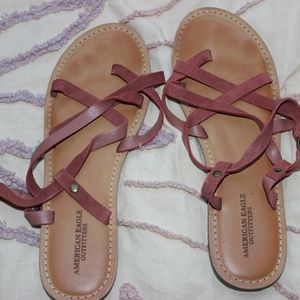 American Eagle red strappy size 9 sandals